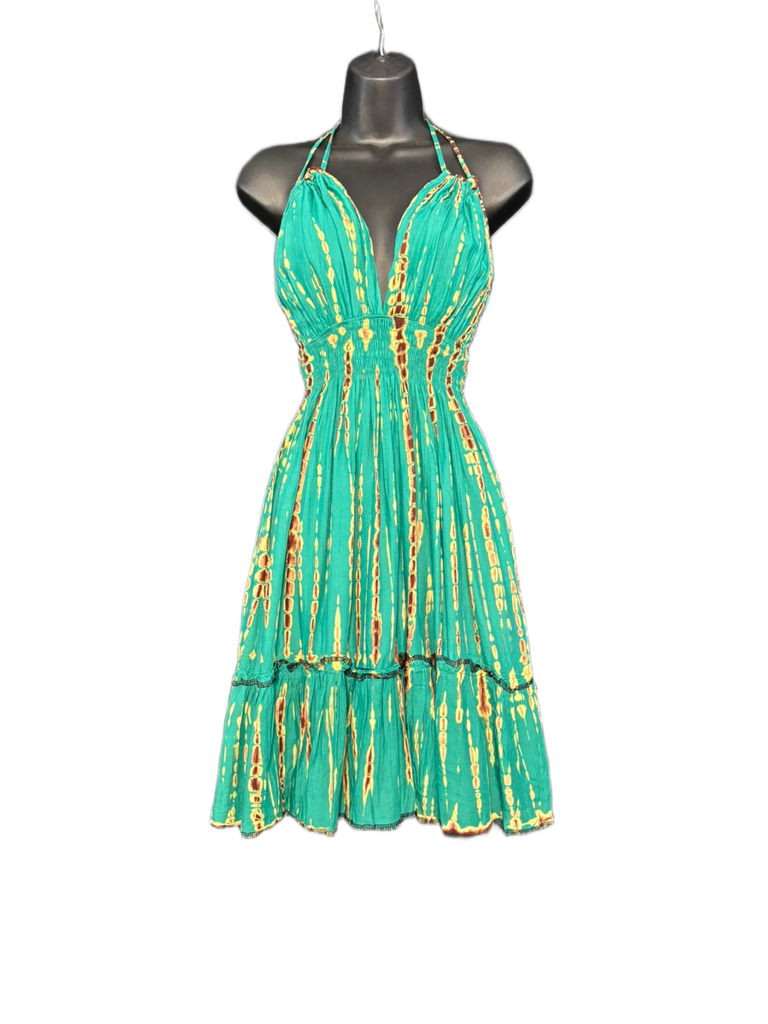 Green Stripe Short Dress – KAQCHI
